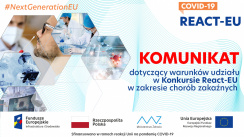 Komunikat dotyczący warunków udziału w Konkursie React-EU w zakresie chorób zakaźnych